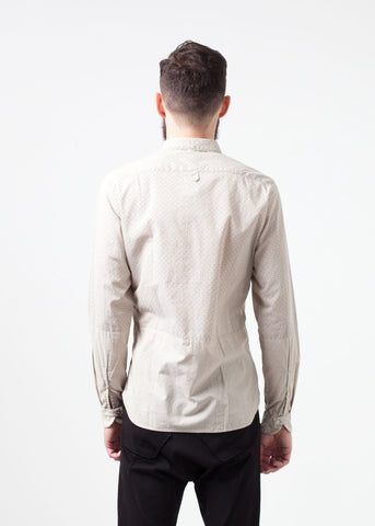 Image of Patterned Button Up in Beige