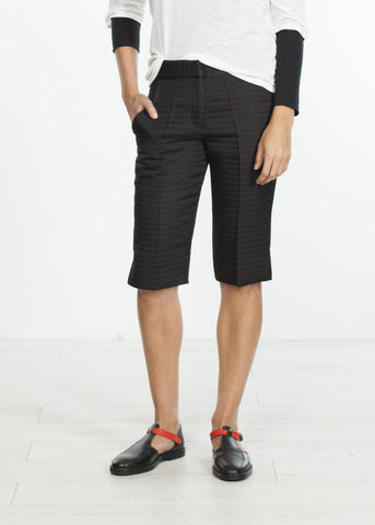 Image of Square Stitch Knee Short in Black