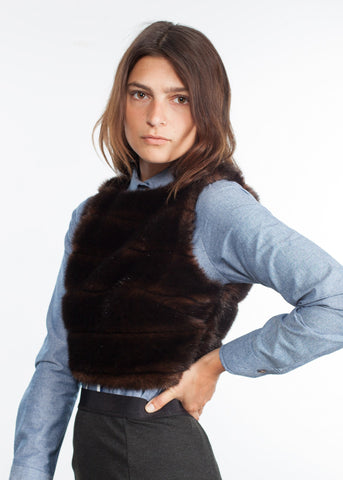 Image of Chambray Boyfriend Shirt in Blue