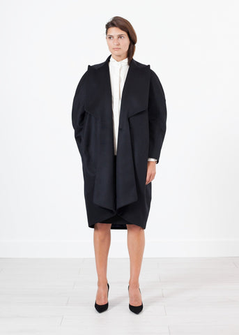 Image of Shahmeena Cocoon Coat in Black