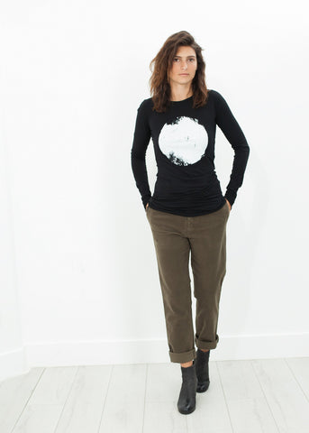 Image of Sueded Cotton Pant in Khaki