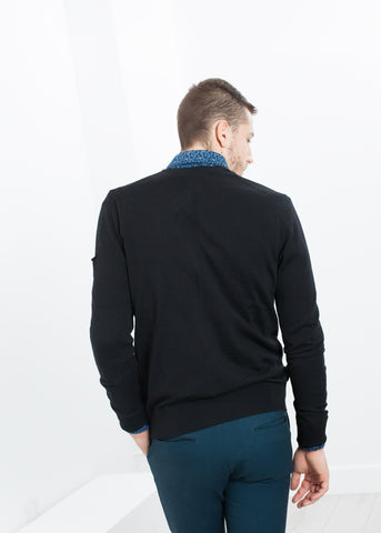 Image of Hidden Placket Cardigan in Black