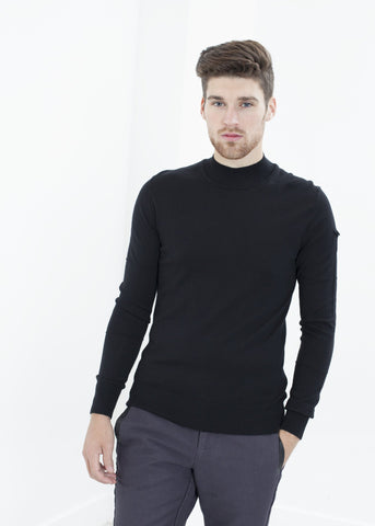 Image of Merino Knit Turtleneck in Black