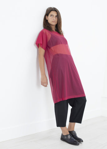 Image of Mesh Over Dress in Pink