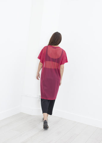 Image of Mesh Over Dress in Pink