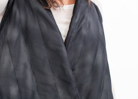 Image of Quilted Mesh Waistcoat in Black/White