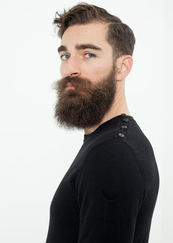 Image of Button Shoulder Pullover in Black