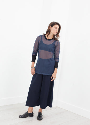 Image of Cuffed Mesh Tee in Navy/Black