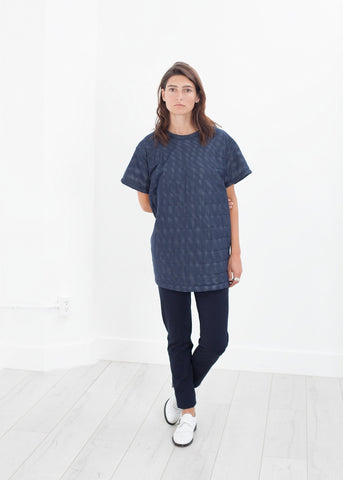 Image of Quilted Mesh Mini Dress in Navy