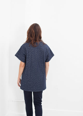 Image of Quilted Mesh Mini Dress in Navy