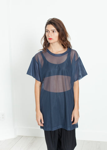 Image of Mesh Over Tee in Navy
