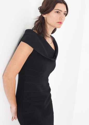 Image of Asymmetric Dress in Black
