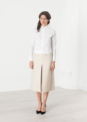 Image of Tulle Pleat Skirt in Cream