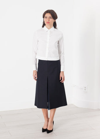 Image of Tulle Pleat Skirt in Navy