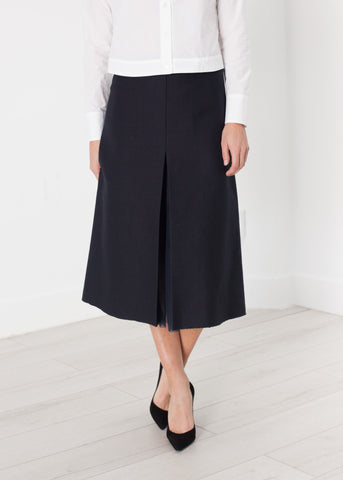 Image of Tulle Pleat Skirt in Navy