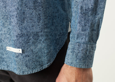 Image of Floral Button-Up in Blue