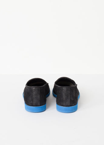Image of Suede Loafers - Black/Blue