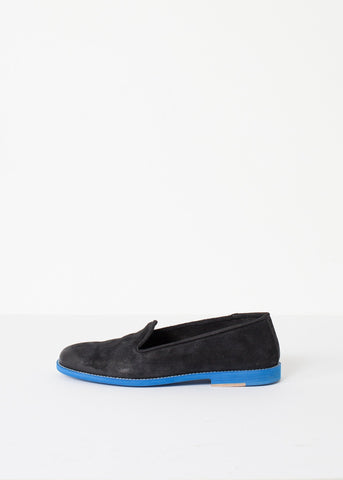 Image of Suede Loafers - Black/Blue