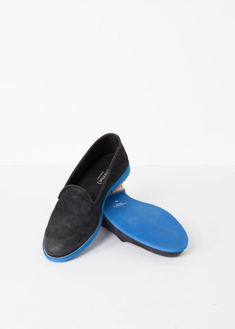 Image of Suede Loafers - Black/Blue