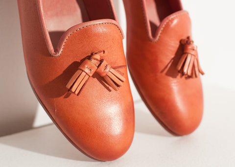 Image of Leather Loafer in Rose