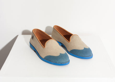 Image of Wingtip Loafer in Blue