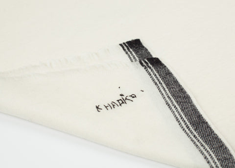 Image of Edged Wool Scarf in Off White