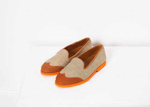 Image of Wingtip Loafer in Orange