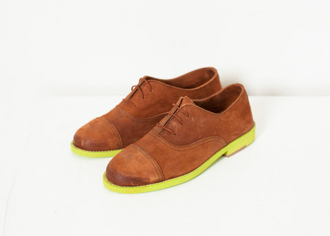Image of Suede Oxford in Natural/Lime
