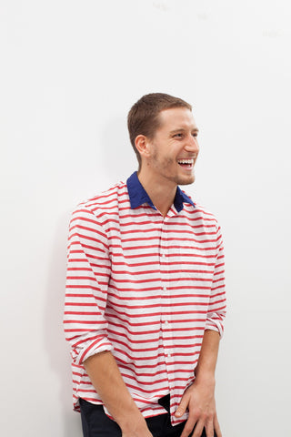 Image of Luke Shirt in Red Stripe