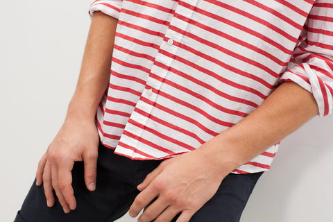 Image of Luke Shirt in Red Stripe