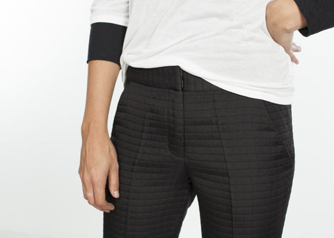 Image of Square Stitch Knee Short in Black
