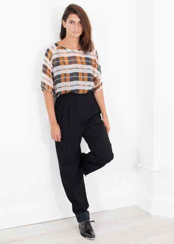 Image of Contrast Cuff Pant in Black
