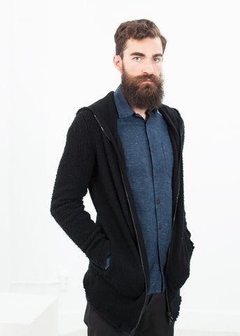 Image of Pill Zip Sweater in Black