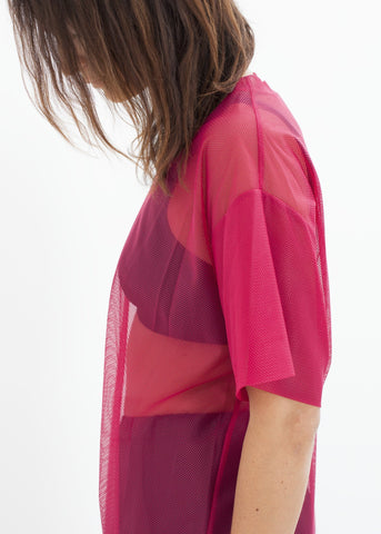 Image of Mesh Over Dress in Pink