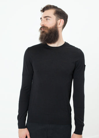 Image of Button Shoulder Pullover in Black