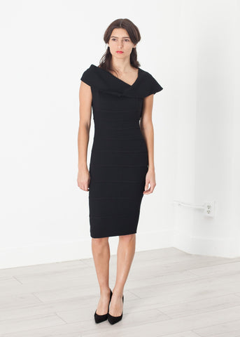 Image of Asymmetric Dress in Black