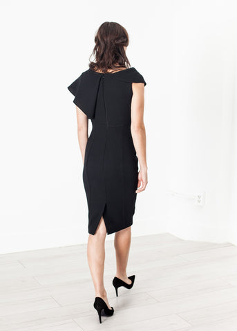 Image of Asymmetric Dress in Black