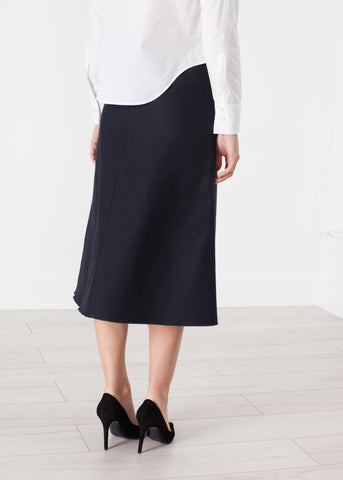 Image of Tulle Pleat Skirt in Navy