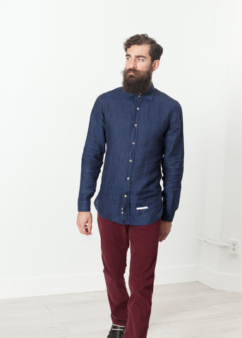 Image of Button Up Shirt in Navy