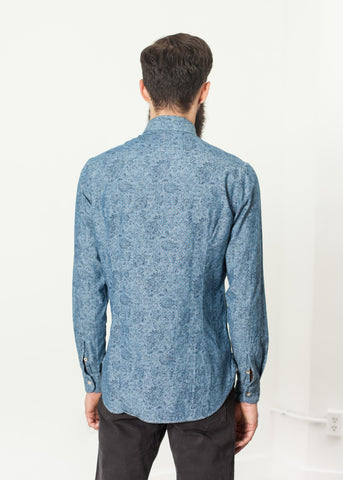 Image of Floral Button-Up in Blue