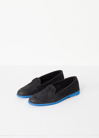 Image of Suede Loafers - Black/Blue