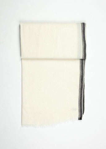 Image of Edged Wool Scarf in Off White