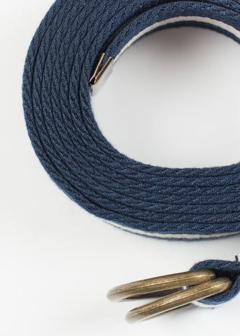 Image of Striped Web Belt in Navy/White